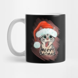 Christmas Cat / Merry Catmas / Cut Santa Cat Mug